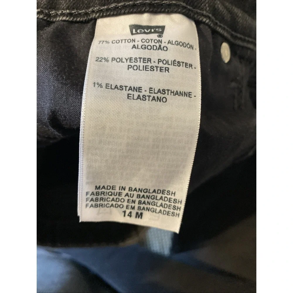 Levi's Black Mid Rise‎ Skinny Jeans Size 14M Embroidered Pocket stretch